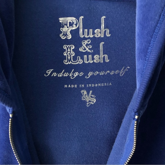 Plush and Lush | Blue Velvet Hoodie | Size Medium - Picture 2 of 7